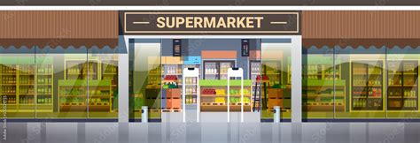 modern supermarket retail store with assortment of groceries grocery ...