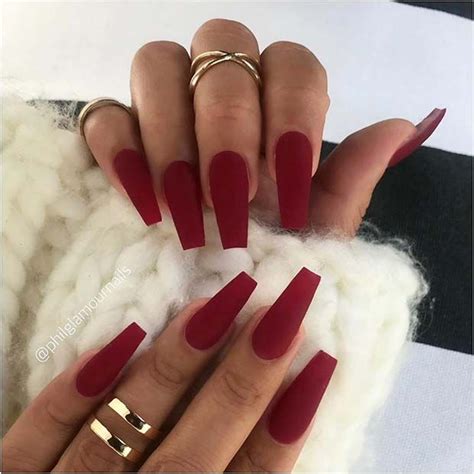 Red Matte Nails Matte Nail Art Edgy Nails Simple Acrylic Nails