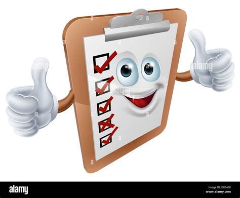 An Illustration Of A Happy Clipboard Survey Mascot Giving A Double