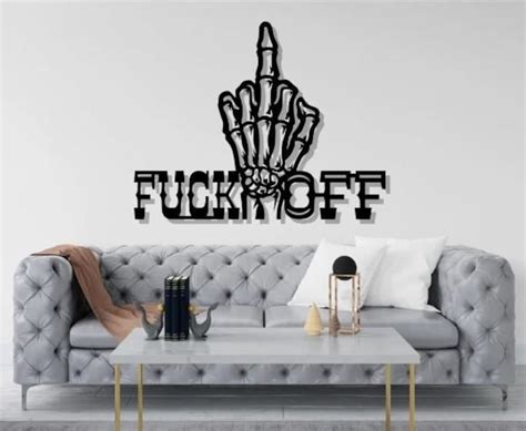 Fuck Off Svg Dxf Png Files Laser Cut File Middle Finger Cut For Cnc Laser Cricut Glowforge