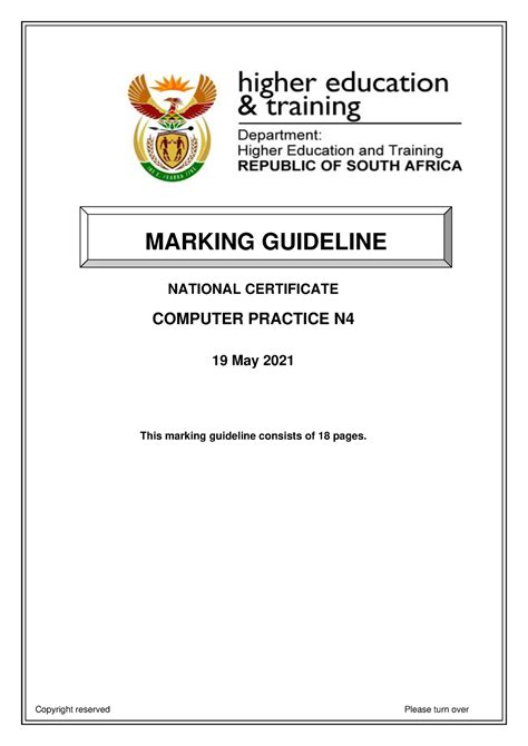 N4 Computer Practice June 2021 Memorandum NATIONAL CERTIFICATE