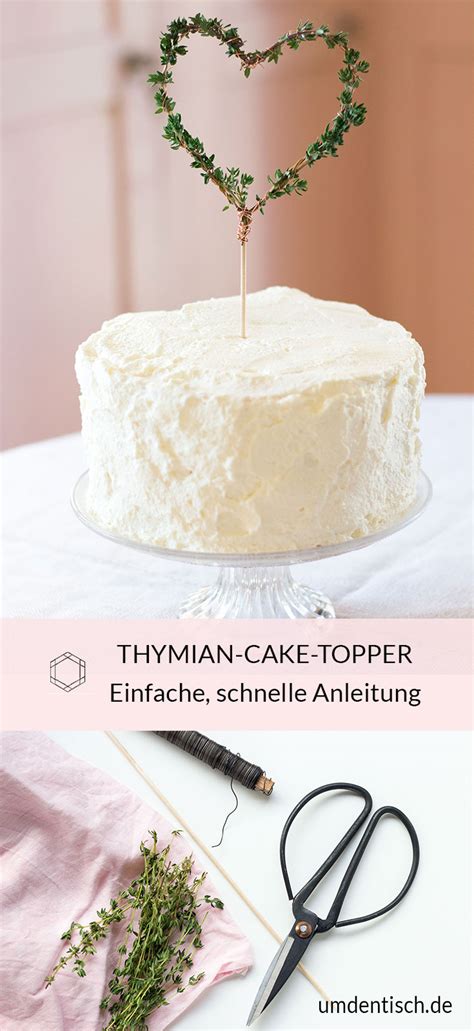 Cake Topper Thymian Herz Um Den Tisch