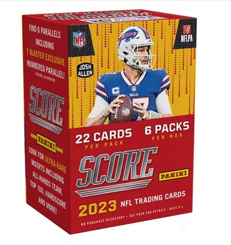 2023 Panini Score Nfl Football Blaster Box 6 Packs Per Box22 Cards