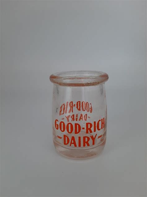 Antique Good Rich Dairy Miniature Glass Creamer Milk Bottle 1 7 8 3 4 Oz Ebay