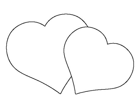 Printable Double Heart Template