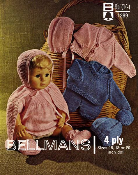 Vintage Doll S Clothing For 161820 Doll 0 Items Knitting Pattern