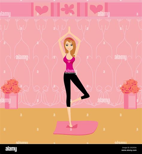 Woman In A Traditional Yoga Pose Vector Illustration Stock Photo Alamy