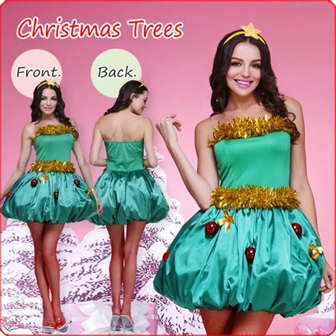 Free Shipping Sexy Christmas Ball Gown Dress Green Christmas Tree Role