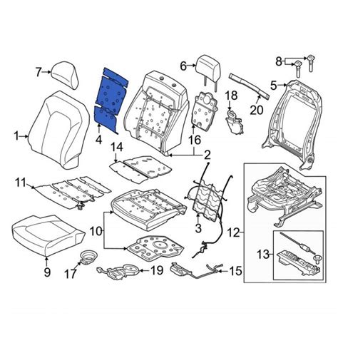 Ford Oe Mu5z1565500a Front Seat Lumbar Support Cushion