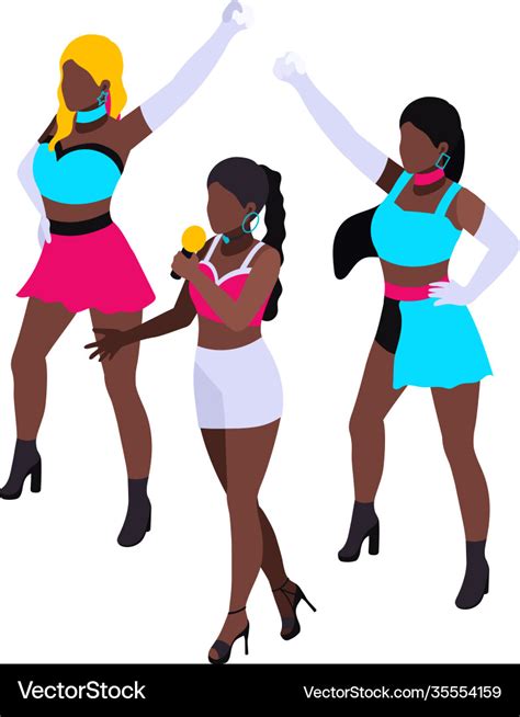 Pop band isometric clipart Royalty Free Vector Image