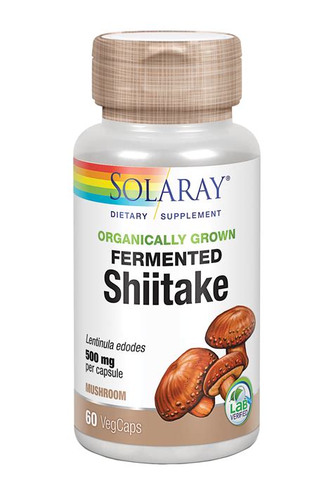 Shiitake 500 Mg 60 CÁpsulas Vegetales Solaray Arganium Natural