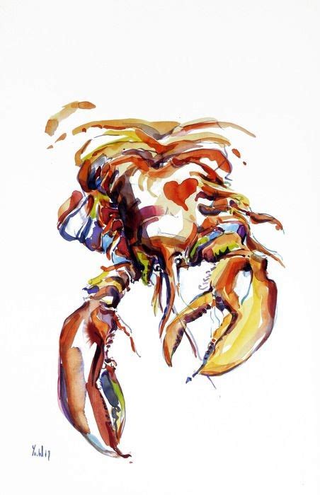 Exhausted crawling watercolor brown crab tattoo design - Tattooimages.biz