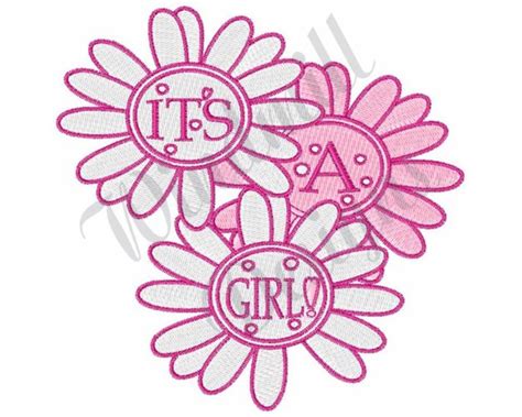 Its A Girl Machine Embroidery Design Embroidery Designs Etsy