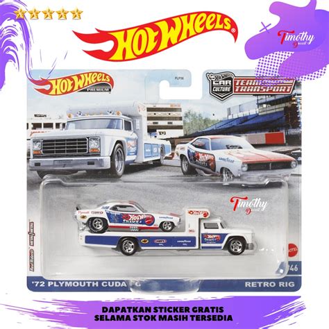 Jual Hot Wheels Team Transport Plymouth Cuda Fc Retro Rig Putih Shopee Indonesia