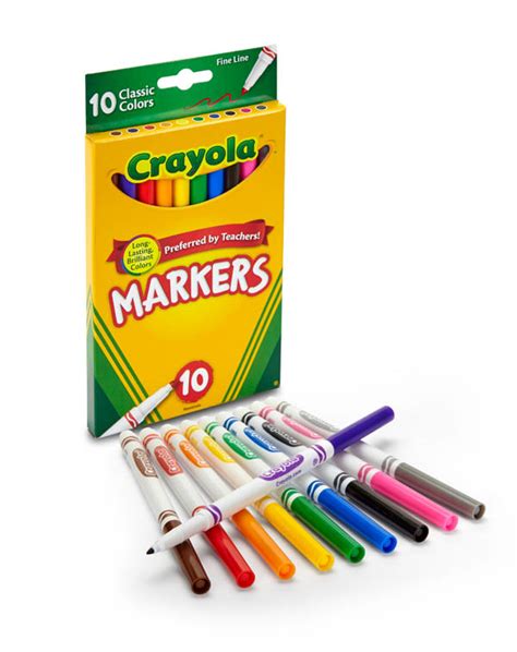 Crayola Fine Line Markers Classic 10 Count Crayola