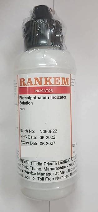 Phenolphthalein Indicator Solution 125ml Industrial And Scientific