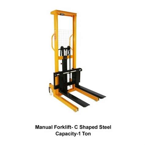 1 Ton Manual Stacker Forklift C Shaped Steel For Industrial At Rs