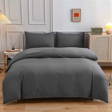 Cheap Duvet Cover 3 4 Pieces Set Solid Color Soft Brushed Fabric Single