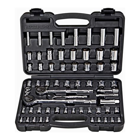 1 4 In 3 8 In 1 2 In Drive SAE And Metric Socket Set 64 Piece