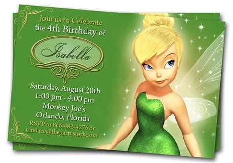 Tinkerbell Invitations Tinkerbell Party Invite Printable Tinkerbell