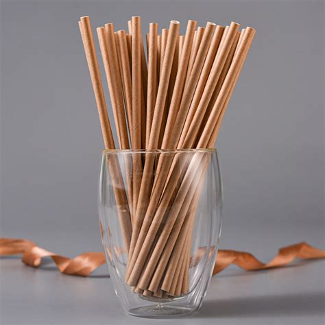 Compostable Biodegradable Eco Friendly Kraft Brown Paper Bio Straw