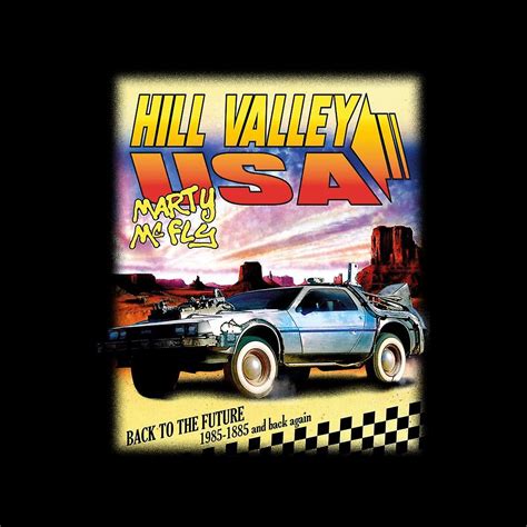 Back to the Future Delorean Hill Valley USA Marty Mcfly Men's Hooded ...