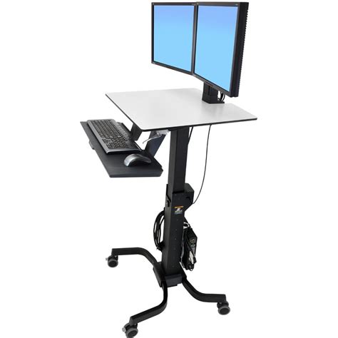 Sit Stand Cart Ergotron Workfit C Dual Monitor