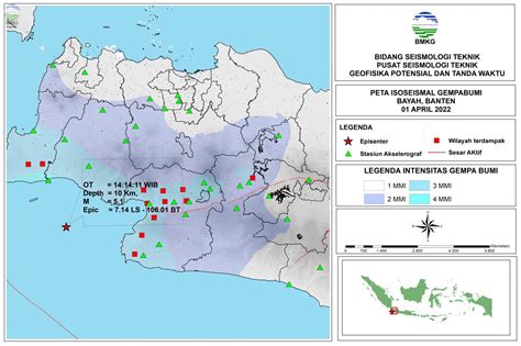 Peta Isoseismal Gempabumi Bayah Banten April Bmkg
