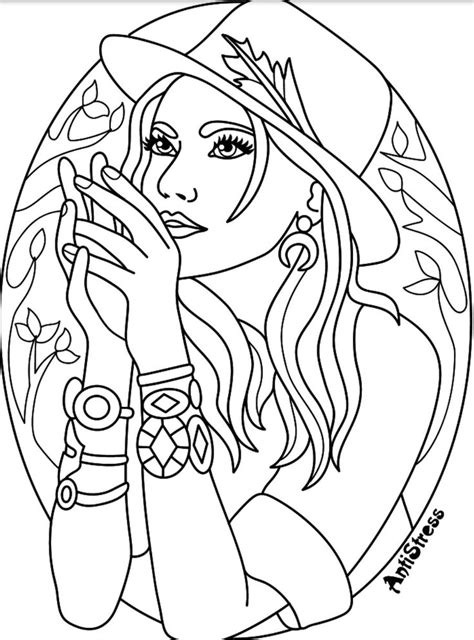 Pin On Beautiful Women Coloring Pages For Adults