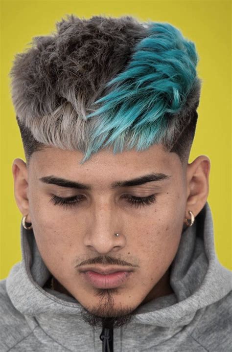 Cabelo Masculino Mecha Verde Men Hair Color Mens Hair Colour