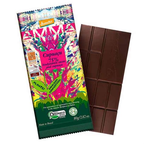 Chocolate Orgânico 75 Cacau Cupuaçu AMMA Caixa 6 un Me Gusta Veg