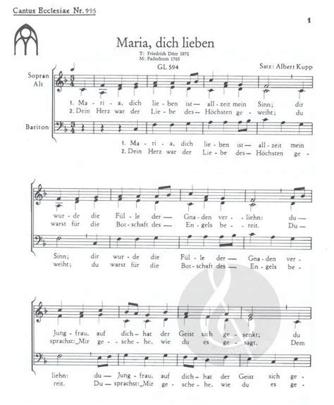 Maria Dich Lieben Albert Kupp Noten F R Gemischten Chor