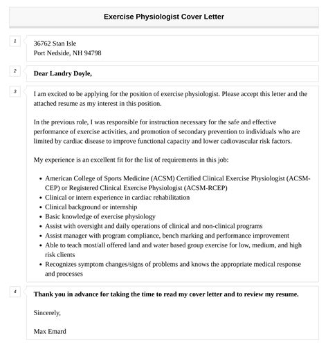 Exercise Physiologist Cover Letter Velvet Jobs