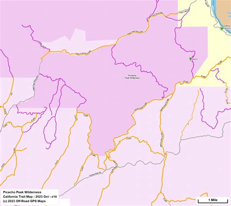 Picacho Peak Wilderness - California Trail Map