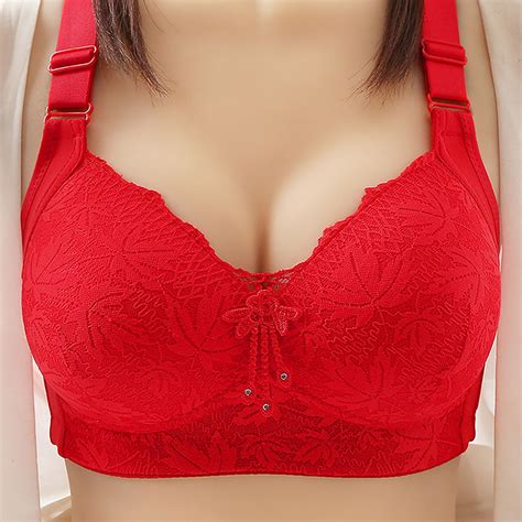 Mallwal Push Up Bra Women Full Coverage Bra Feature V Neck Longline Bra Style W 71 Red Xl