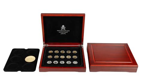 Vintage Design Style Luxury Wooden Gold Silver Coin Collection T Box