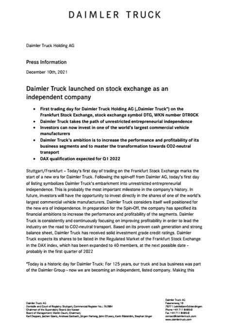 Pressrelease | Daimler Truck