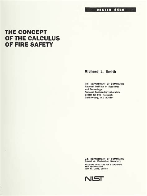 Fillable Online Nvlpubs Nist The Concept Of The Calculus Of Fire Safety