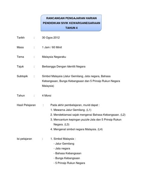Pdf Rancangan Pengajaran Harian Rph Kajian Tempatan Kbsr Tahun