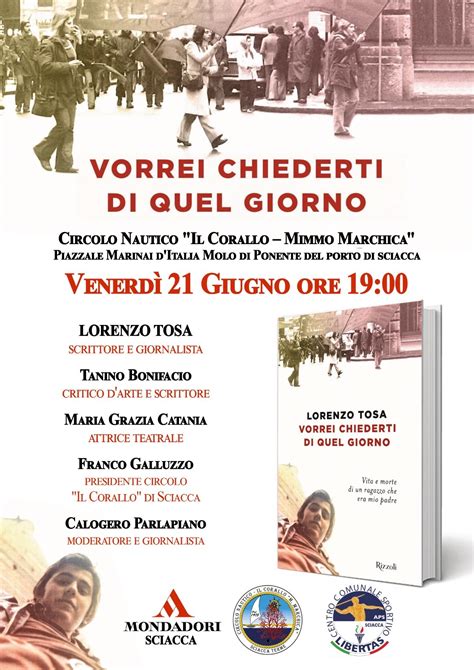 Sciacca Domani Sera Presentazione Del Libro Di Lorenzo Tosa Al Circolo