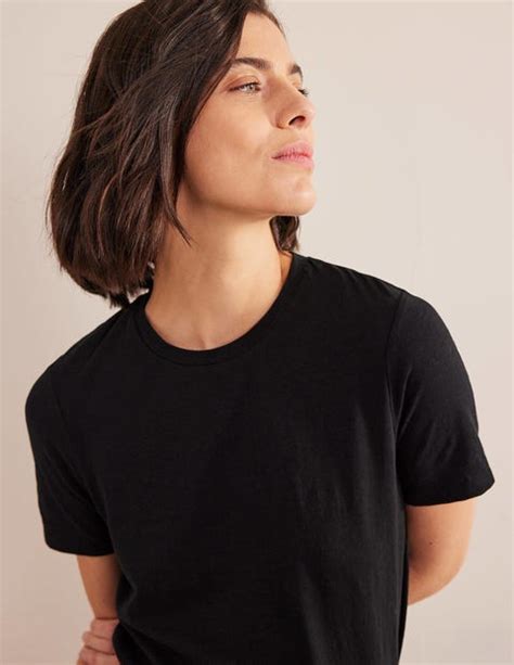 Cotton Crew Neck T Shirt Black Boden Us