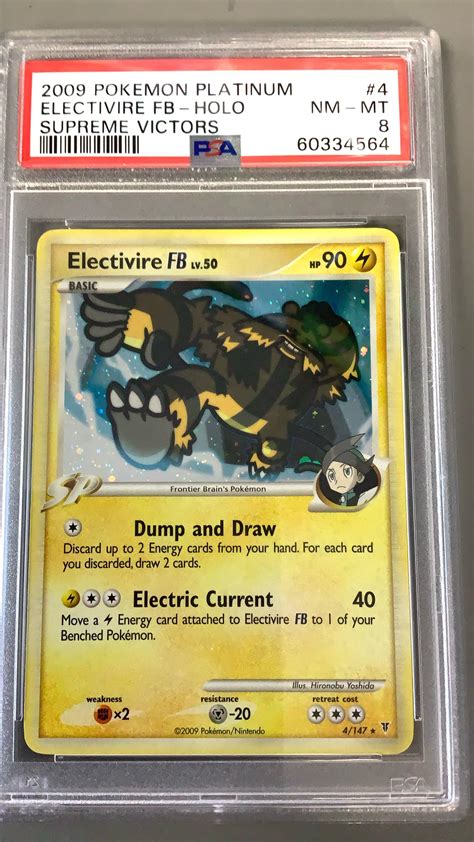 2009 Pokemon Platinum Supreme Victors 4 Electivire Fb Holo PSA 8 GameStop