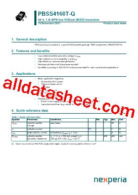 Pbss T Q Datasheet Pdf Nexperia B V All Rights Reserved