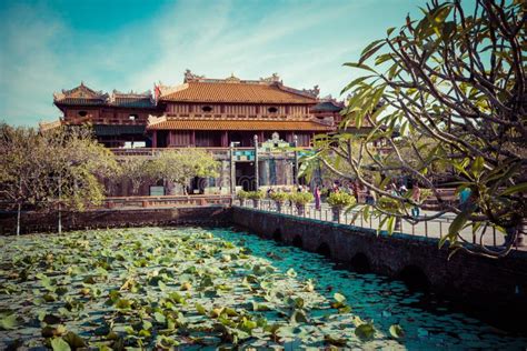 Imperial Royal Palace Of Nguyen Dynasty In Hue Vietnam Unesco Stock