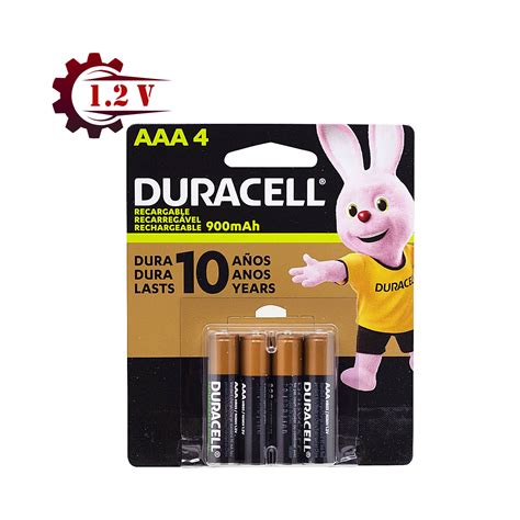 Pila Recargable AAA 900mAh 4 Pilas DURACELL Gohusitec