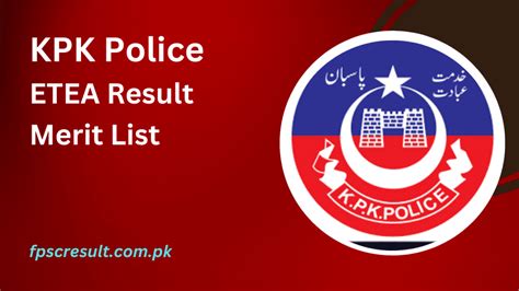 KPK Police ETEA Result 2024 Constable Merit List