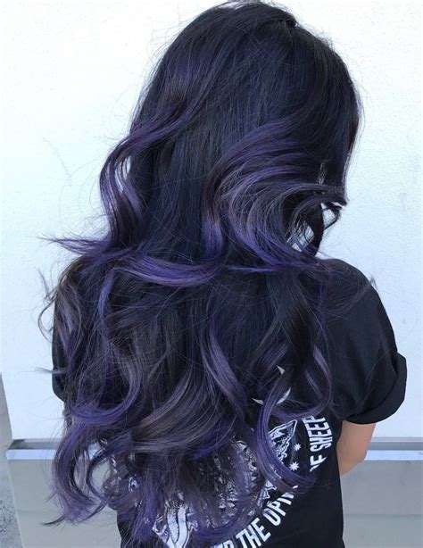 Purple Blue Balayage For Black Hair Dark Brown Hair Balayage Black Hair Balayage Hair Color