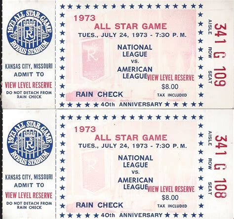 Lot Detail - Lot of 2 1973 All-Star Game Tickets