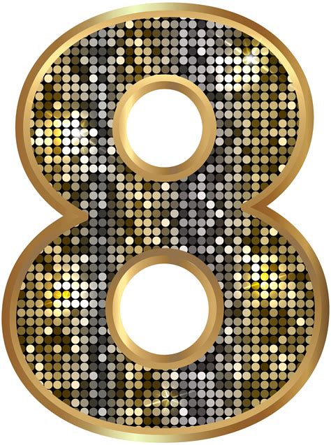 Gold Number Eight Png Clipart Image Clip Art Gold Number Numbers ...