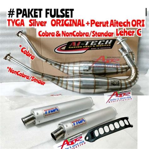 Promo Knalpot Tyga Silver Cnc Original Plus Perut Aitech Ninja R Rr Ss